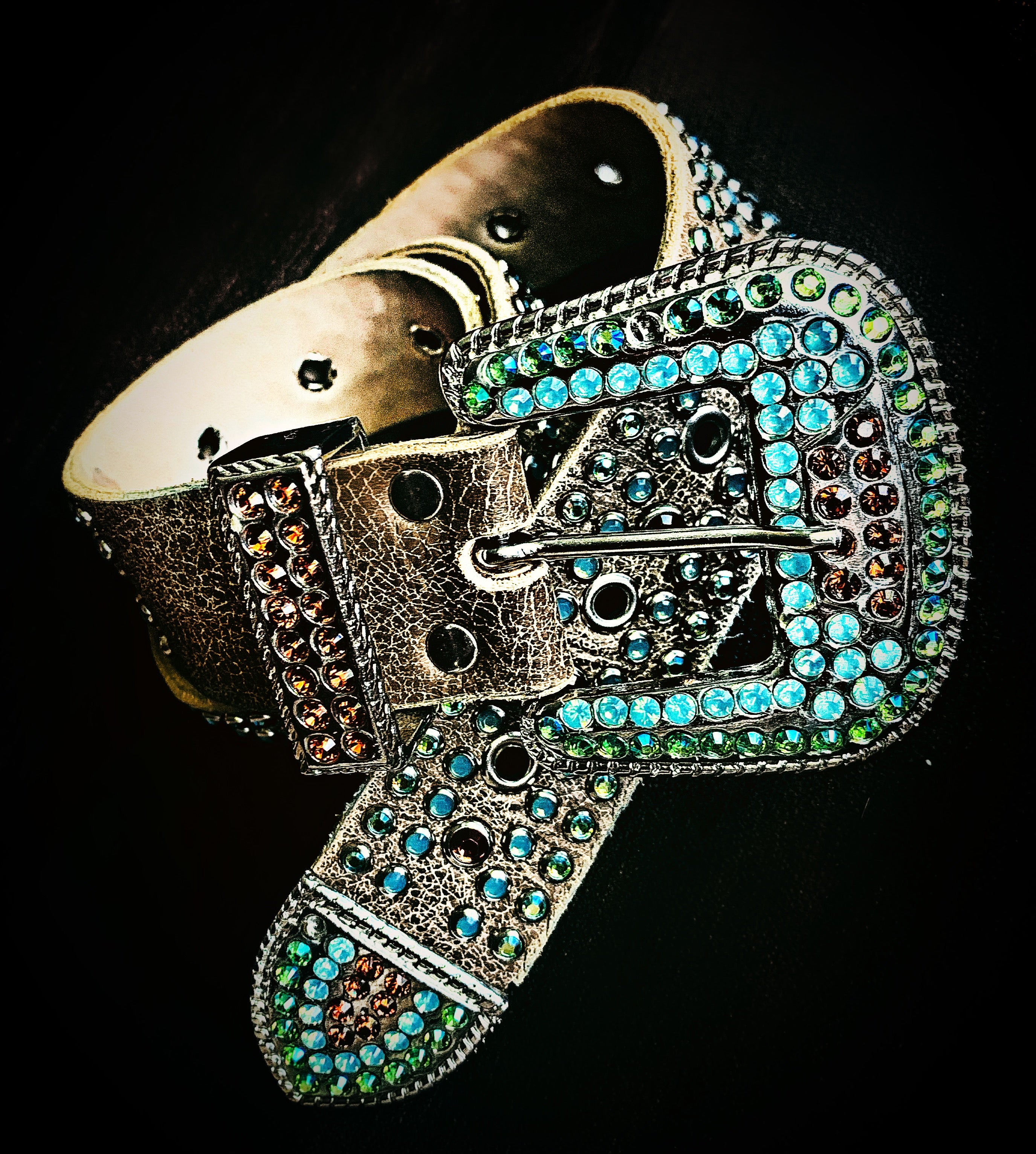 Leather Rock Tan & Blue